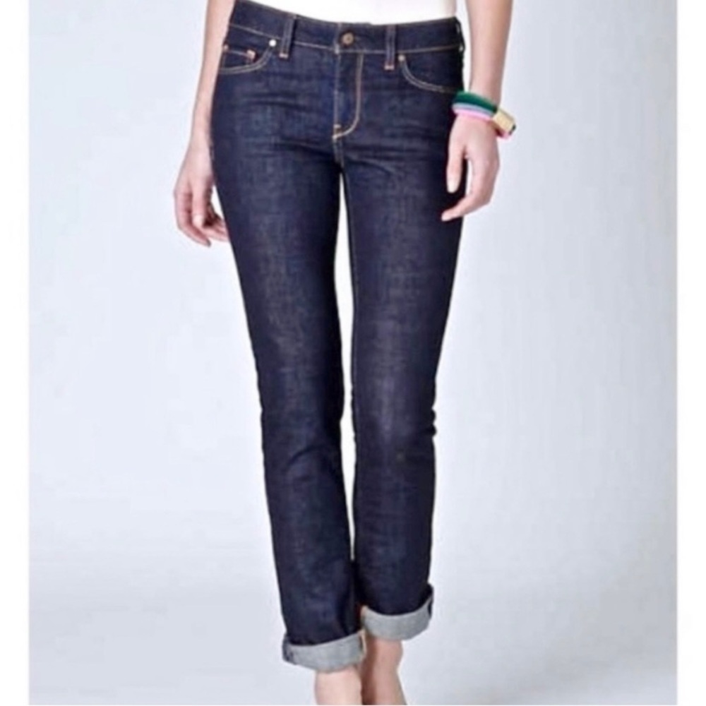 Holding Horses 6 (28) Anthropologie Straight Leg Jeans Low Rise Stretch Dark